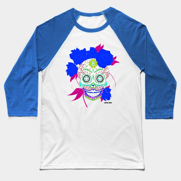 the white catrina in mexican calavera ecopop Baseball T-Shirt by jorge_lebeau